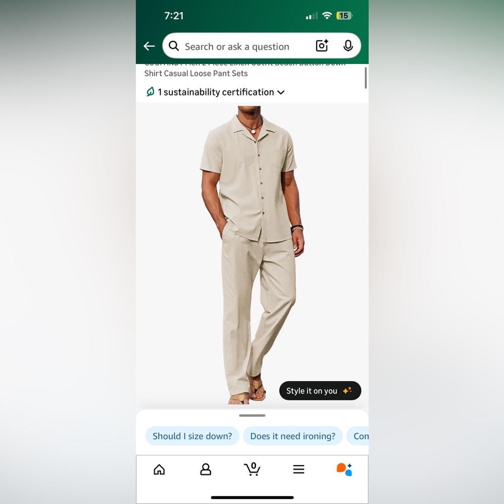 Men's White Linen Set